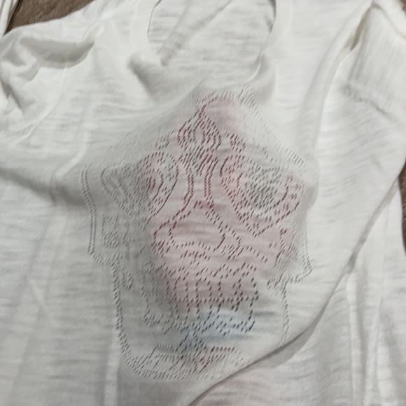 Skull cashmere white burnout long sleeve Small - Picture 5 of 5